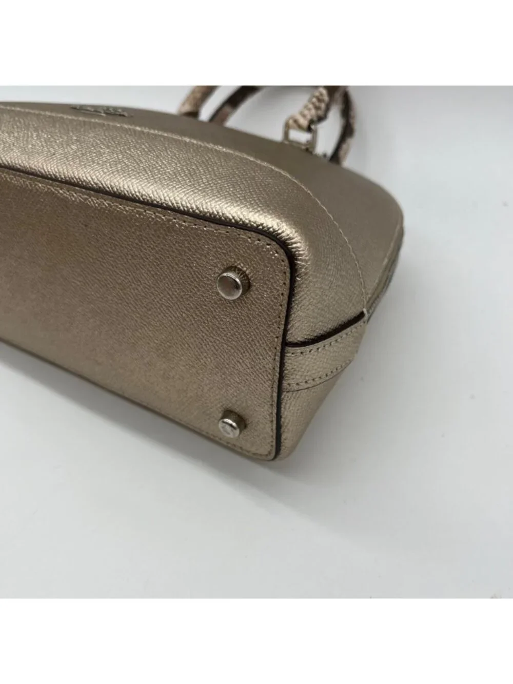 Coach Metallic Gold Leather Exotic Trim Sierra Satchel-F38057